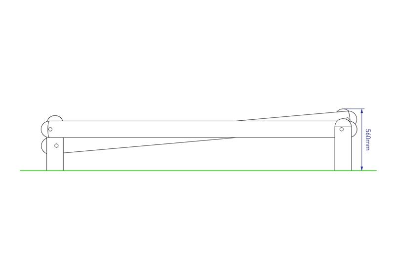 Technical render of a Twin Incline Balance Beams